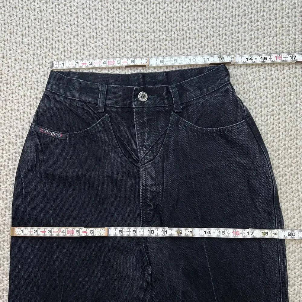 Vintage Western Yoke Z Blaze Black Fire 'Hold Up' Jeans 7/27 - Size‎ 24 x 34.5